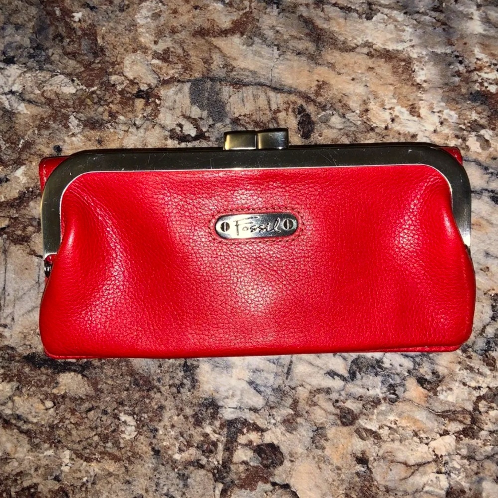 Fossil Red Leather Wallet